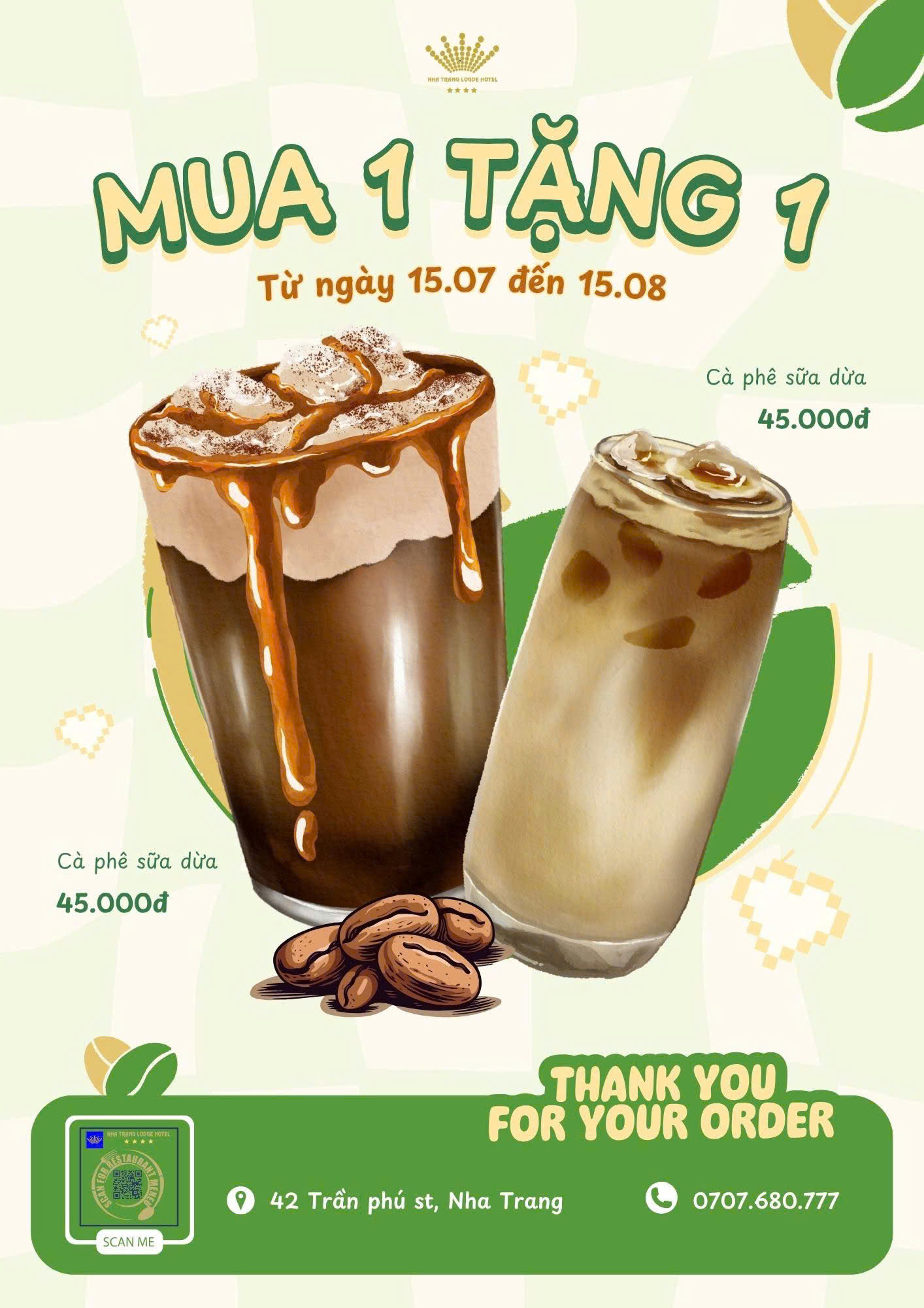 Ưu đãi Cà Phê Sữa Dừa: Mua 1 Tặng 1 
